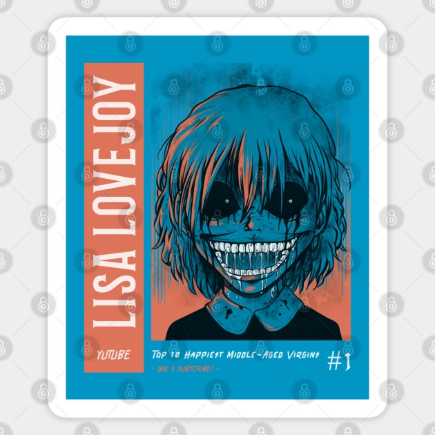 Scary Vintage Japanese Horror Anime "Lisa Lovejoy" Sticker by TOXiK TWINS